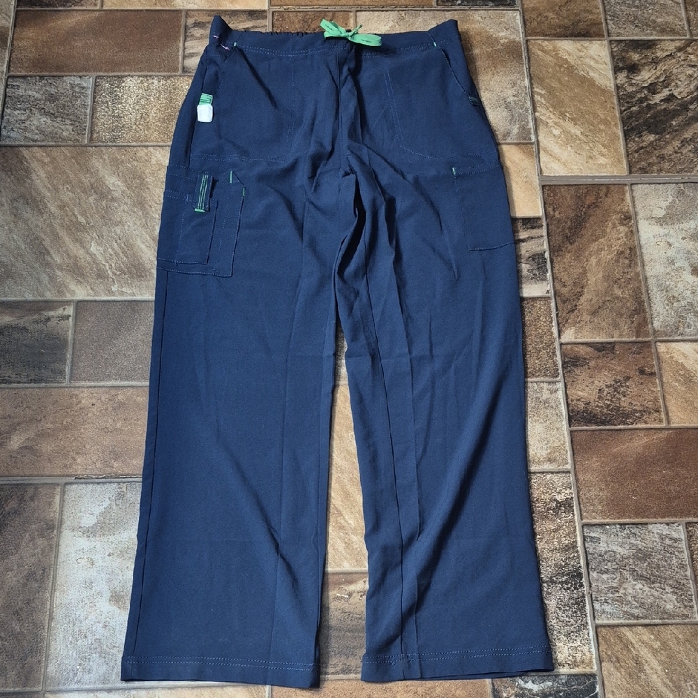 Carhartt Navy Cargo Pants with Green Details